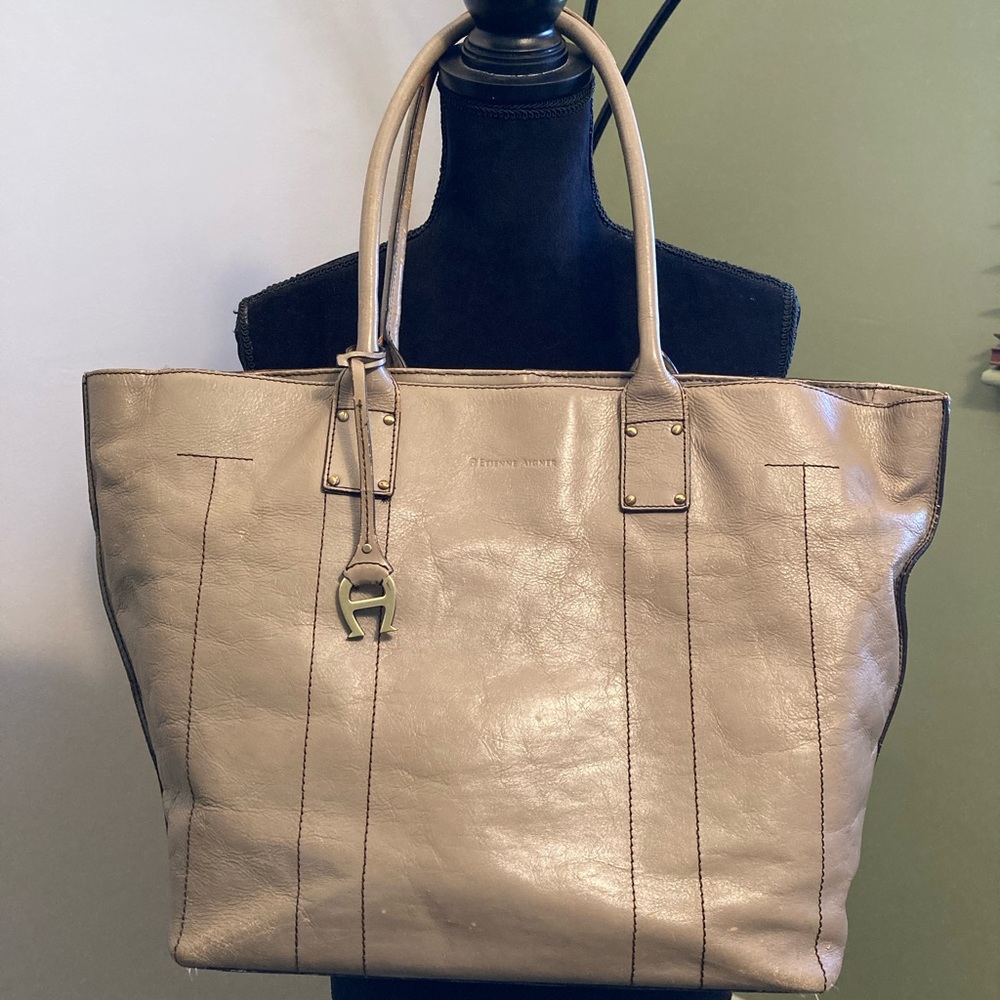 Aetienne Aigner Handbag Tote, Color Taupe